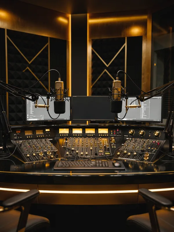 Radio studio control room